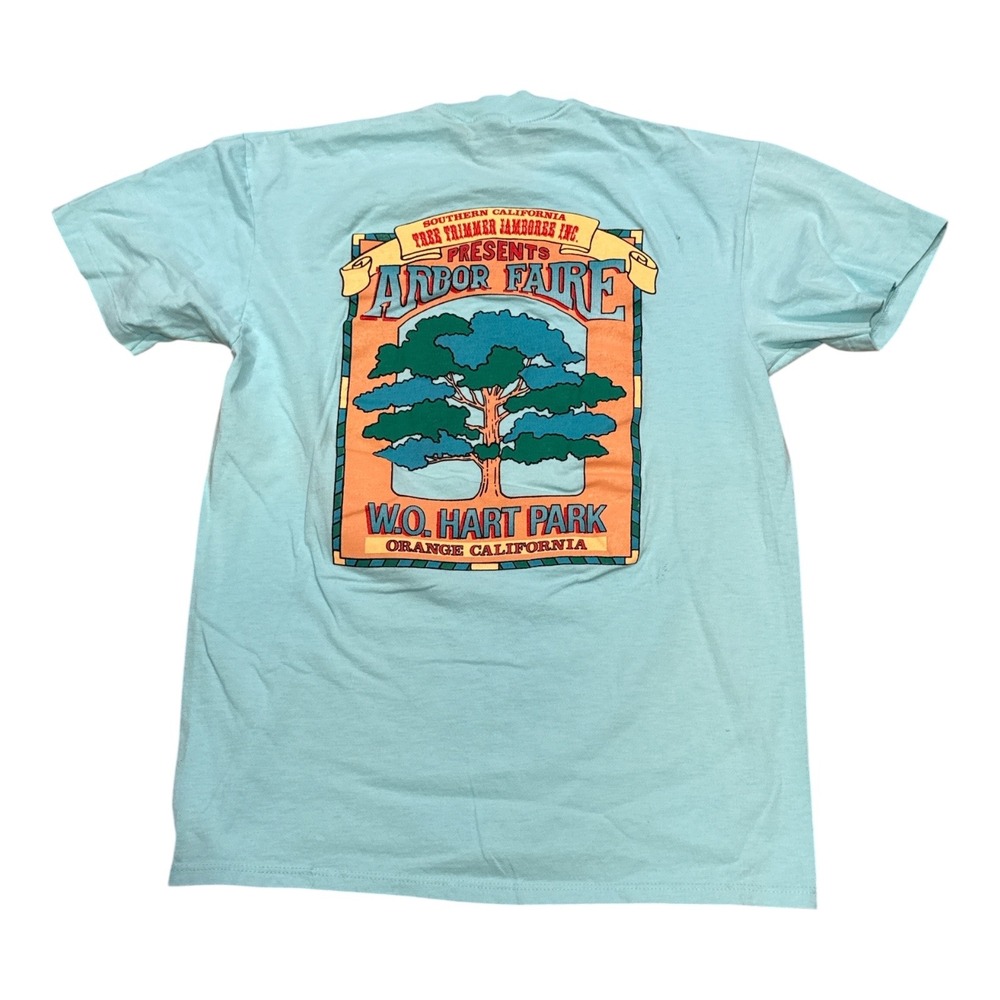 Vintage Stedman Super Hi-Cru Arbor Faire T-Shirt Orange CA Tree Trimmer Large